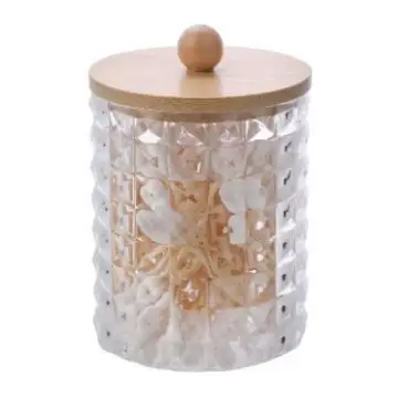Transparent Diamond Pattern Cotton Swab Storage Box