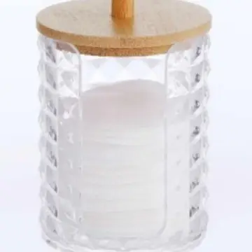 Transparent Diamond Pattern Cotton Swab Storage Box