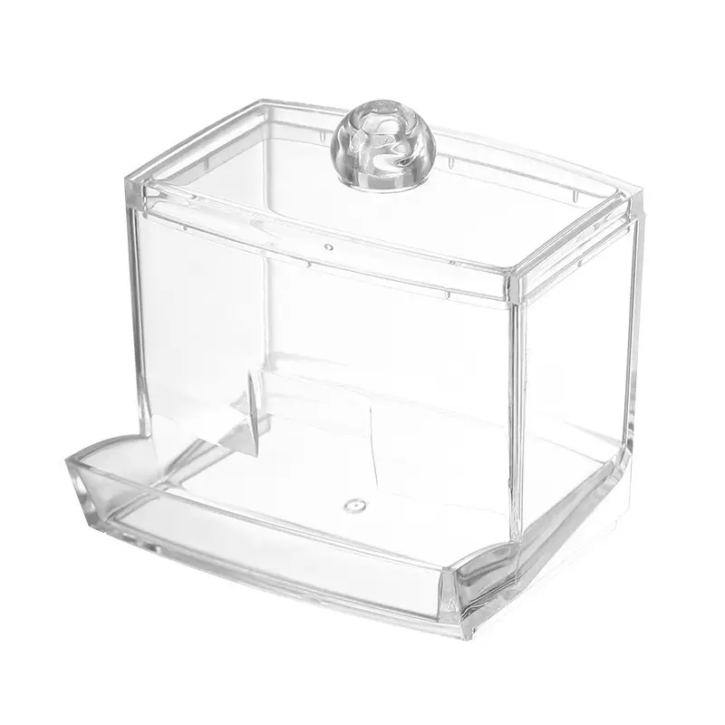 Transparent Diamond Pattern Cotton Swab Storage Box