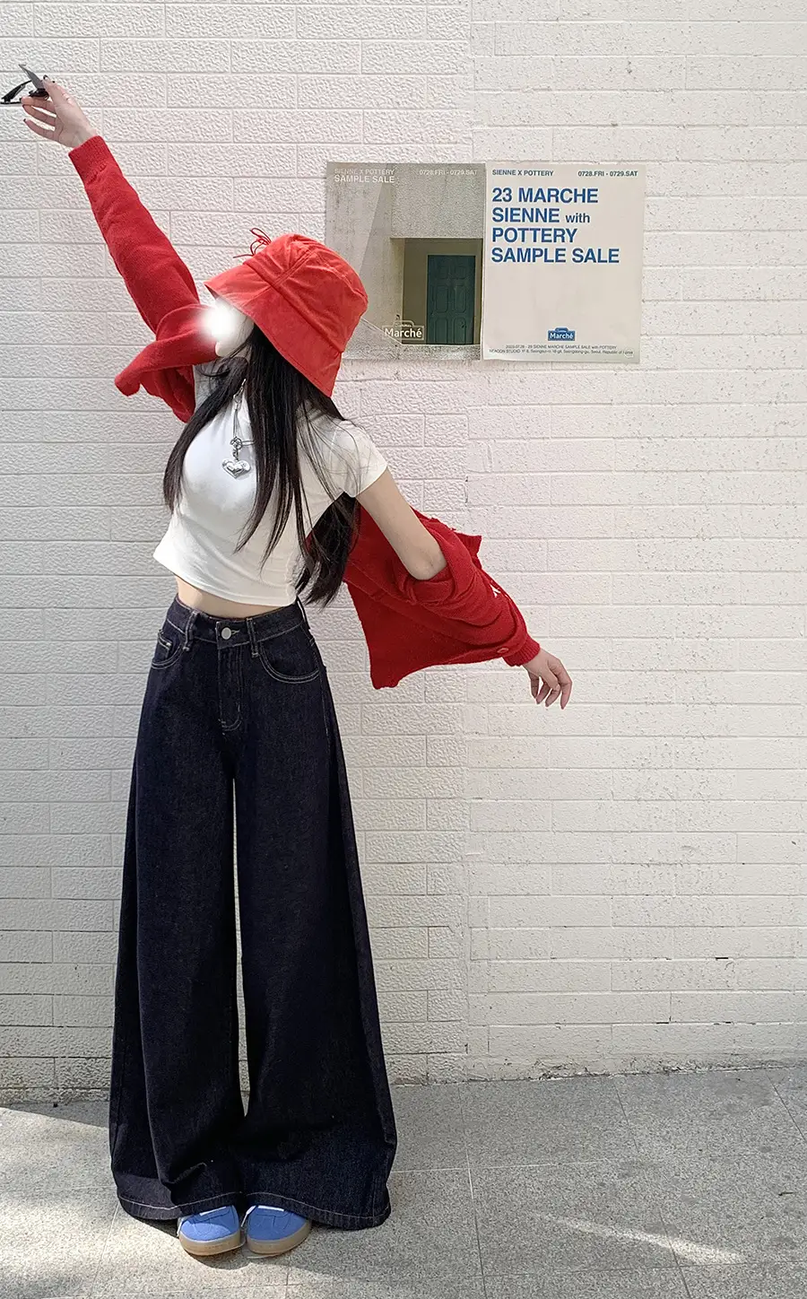 Retro Dark Blue Wide Leg Jeans Women High Waist Slimming Trousers — feature 14