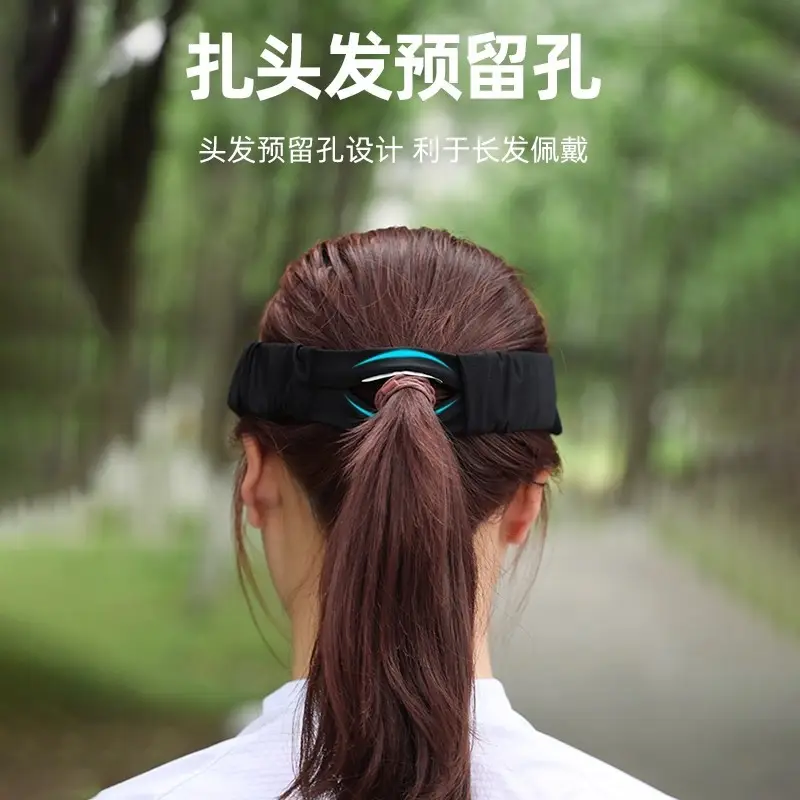 Men Women Cycling UV Visor Black 30cm Stretchable - Image 4