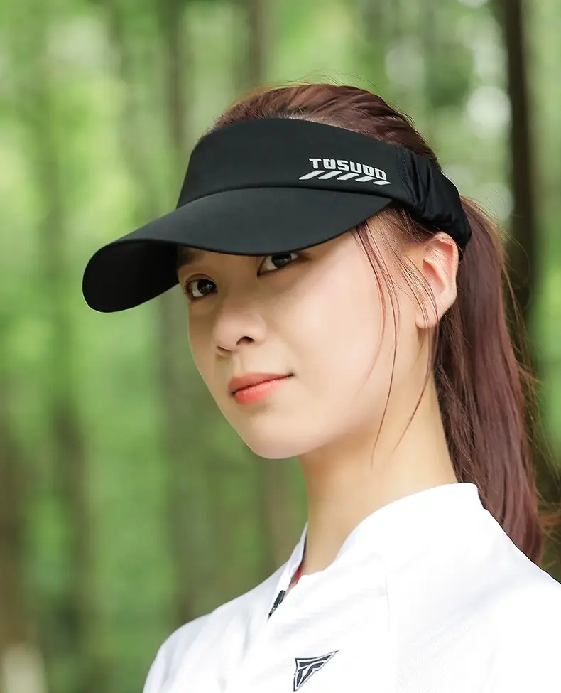 Men Women Cycling UV Visor Black 30cm Stretchable — feature 4