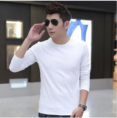 Men's White Korean Style Hooded Sweatshirt 2024