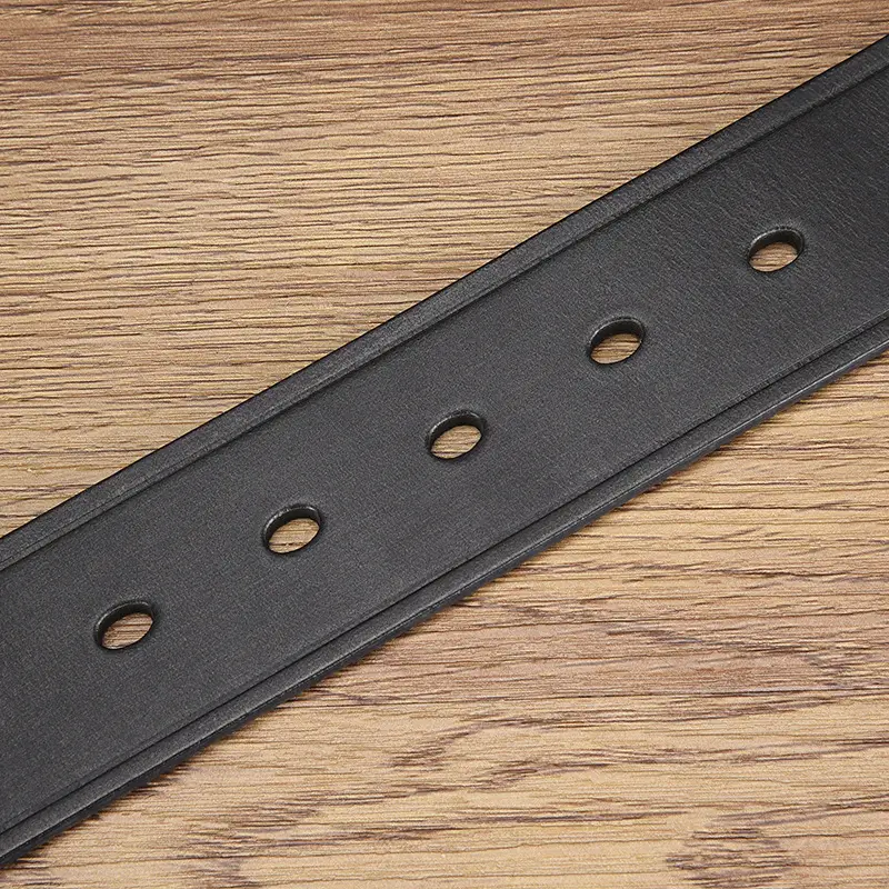 Men's Cowhide Belt with Silver Buckle & Metal Studs — feature 4