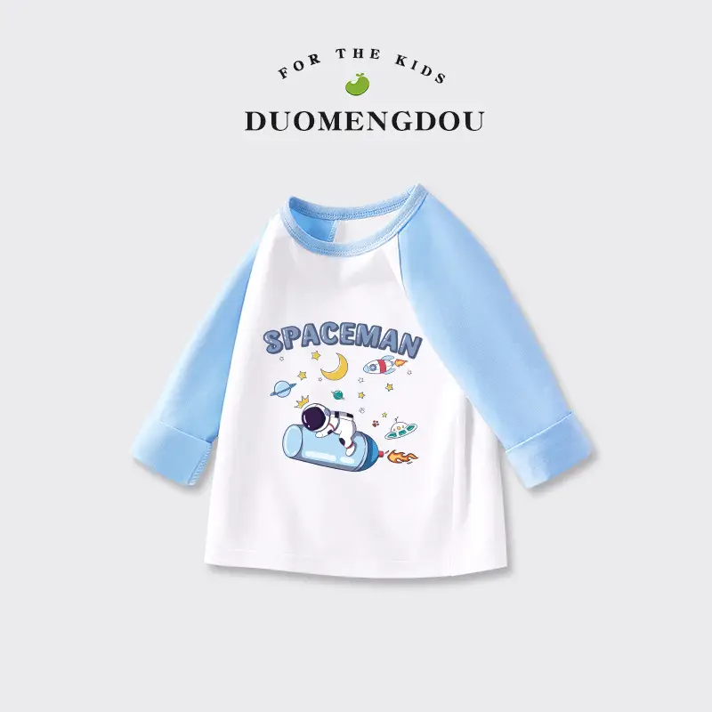 Boys Cotton Raglan T-Shirt Blue Pink Yellow 2025