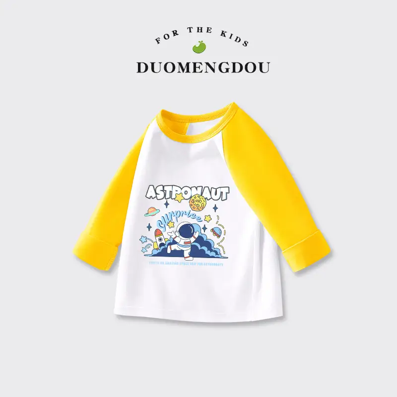Boys Cotton Raglan T-Shirt Blue Pink Yellow 2025