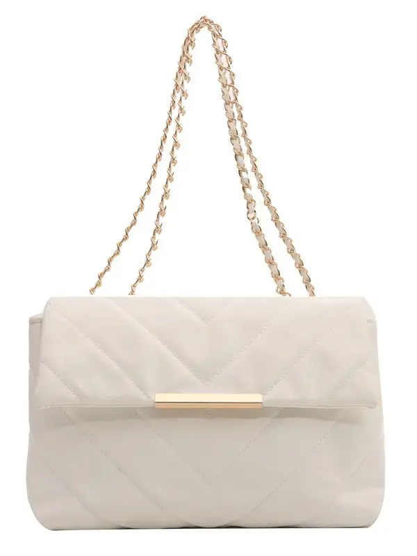 Black Diamond Plaid Chain Shoulder Bag for Women - Image 7