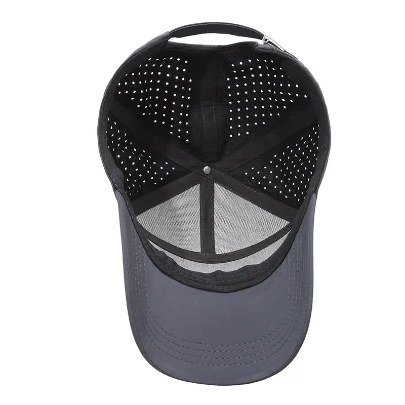 Grey Perforated Baseball Cap for Men Women Spring Summer Sunscreen - Image 10