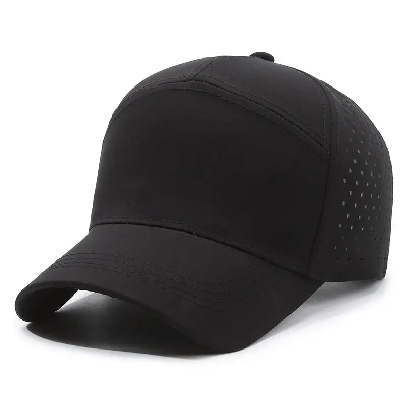 Grey Perforated Baseball Cap for Men Women Spring Summer Sunscreen - Image 2