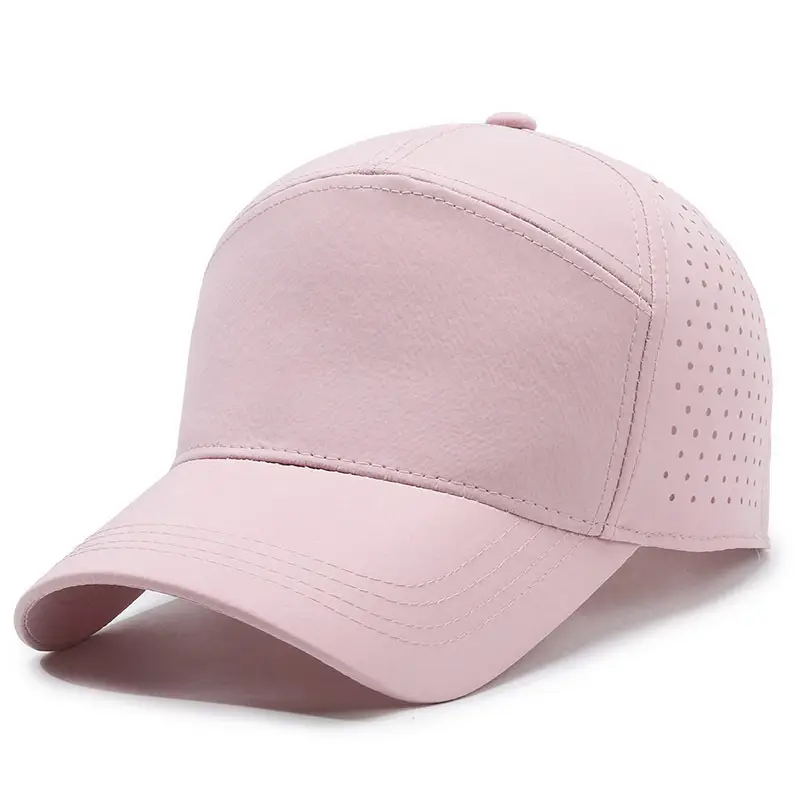 Grey Perforated Baseball Cap for Men Women Spring Summer Sunscreen - Image 4