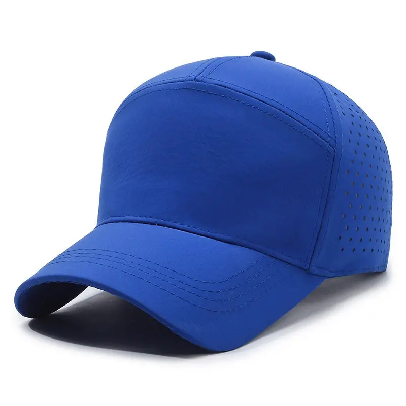 Grey Perforated Baseball Cap for Men Women Spring Summer Sunscreen - Image 5