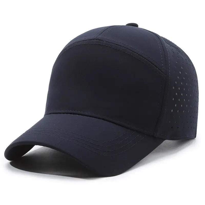 Grey Perforated Baseball Cap for Men Women Spring Summer Sunscreen - Image 6