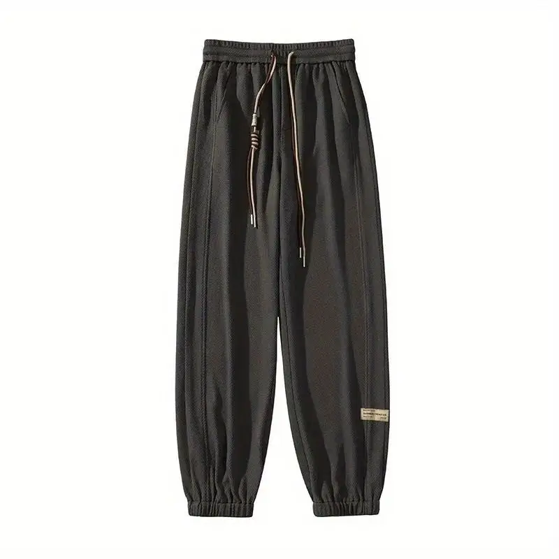Men's Black Drawstring Sweatpants Spring Summer Casual Loose Plus Size - Image 5