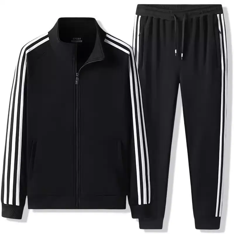 Spring and Autumn Sweat Sweat Pants Sports suit Men's Youth Fashion Vertical Collar Long-sleeved Two-piece Fashionable Brand Thin Skinlet Pants — feature 6
