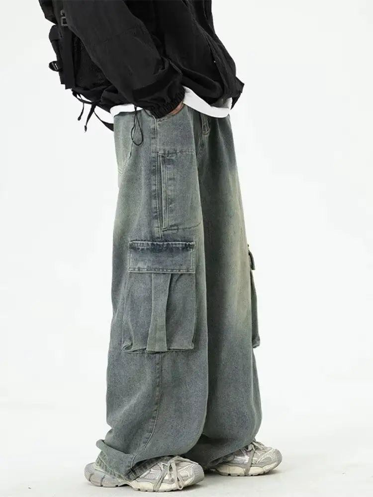 Wide Leg Jeans Men Women Spring Autumn Washable Vintage High Street - Image 4