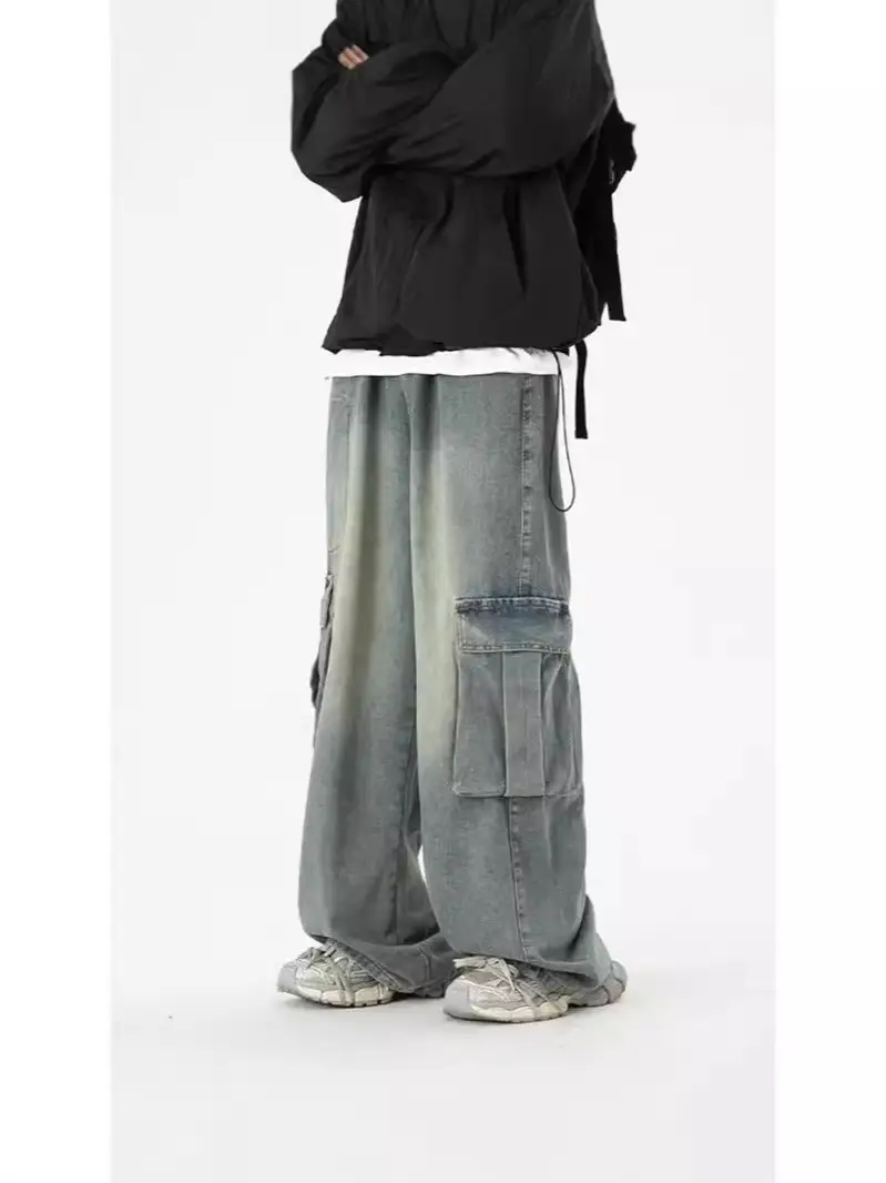 Wide Leg Jeans Men Women Spring Autumn Washable Vintage High Street - Image 5