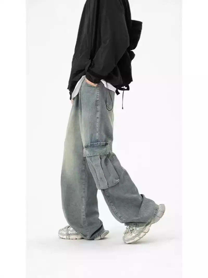 Wide Leg Jeans Men Women Spring Autumn Washable Vintage High Street - Image 6
