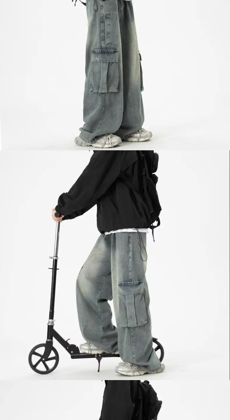 Wide Leg Jeans Men Women Spring Autumn Washable Vintage High Street — feature 8