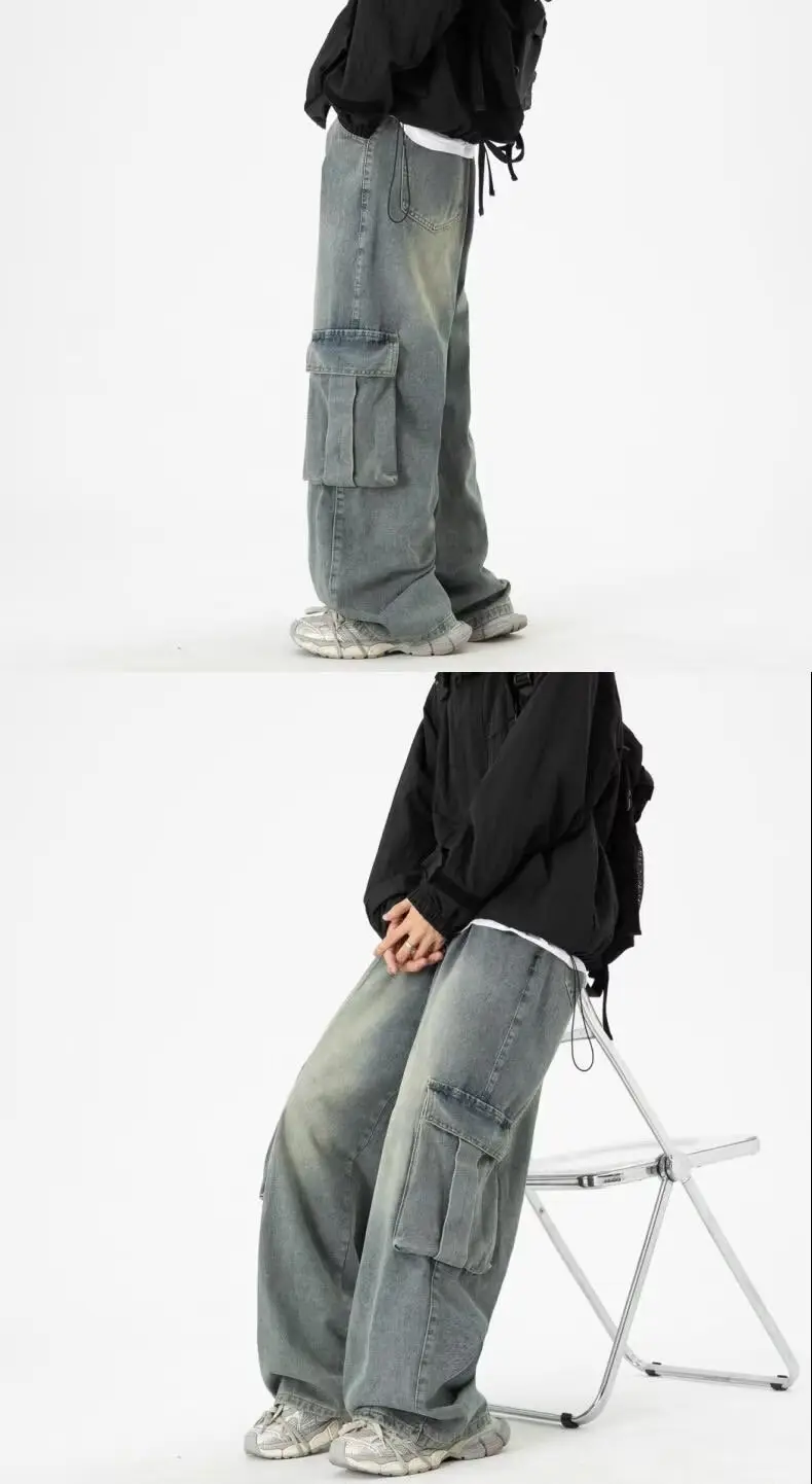 Wide Leg Jeans Men Women Spring Autumn Washable Vintage High Street — feature 9