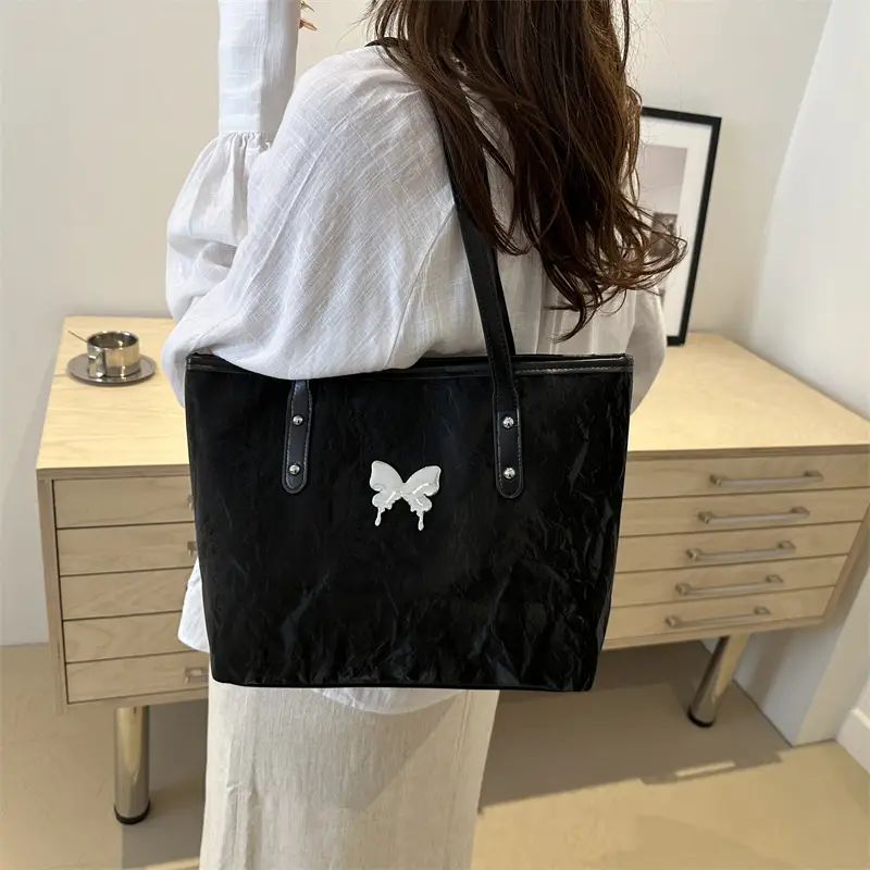 Black Korean Style Bow Shoulder Bag 2024 New Arrival - Image 6