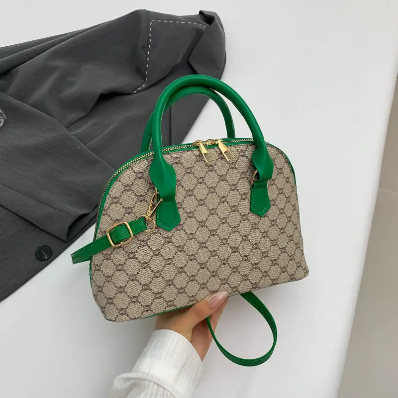 Women's Green Leather Shoulder Bag 2024 Style - Image 3