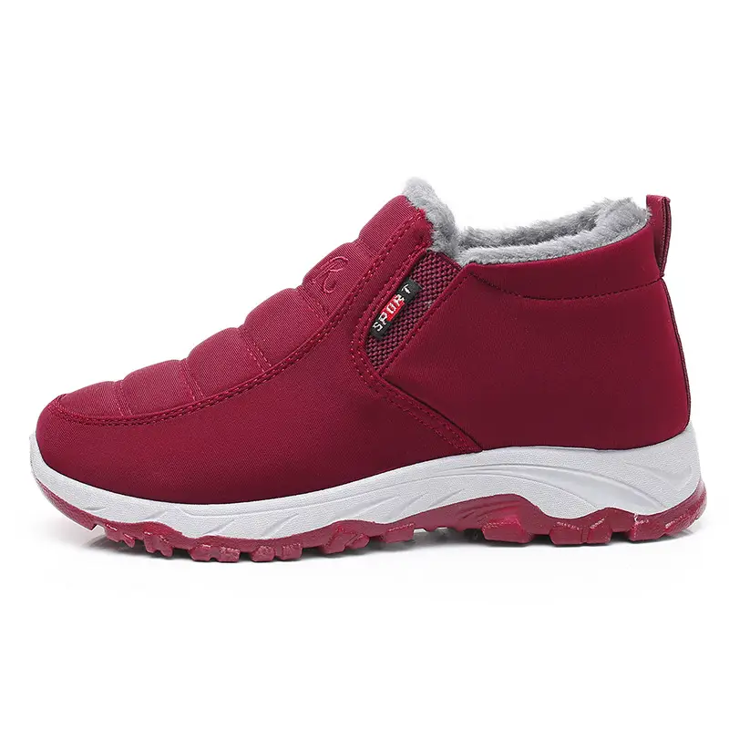 Winter Old Beijing Cloth Shoes Women's Middle-aged and Elderly fleece-lined Thickened sneaker Flat Non-slip Mother Shoes Warm Snow Boots