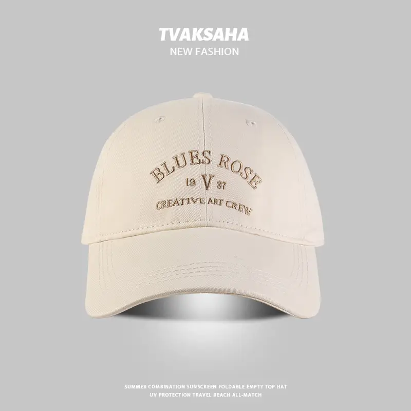 Japanese Style Embroidered Baseball Cap for Men Beige — feature 5