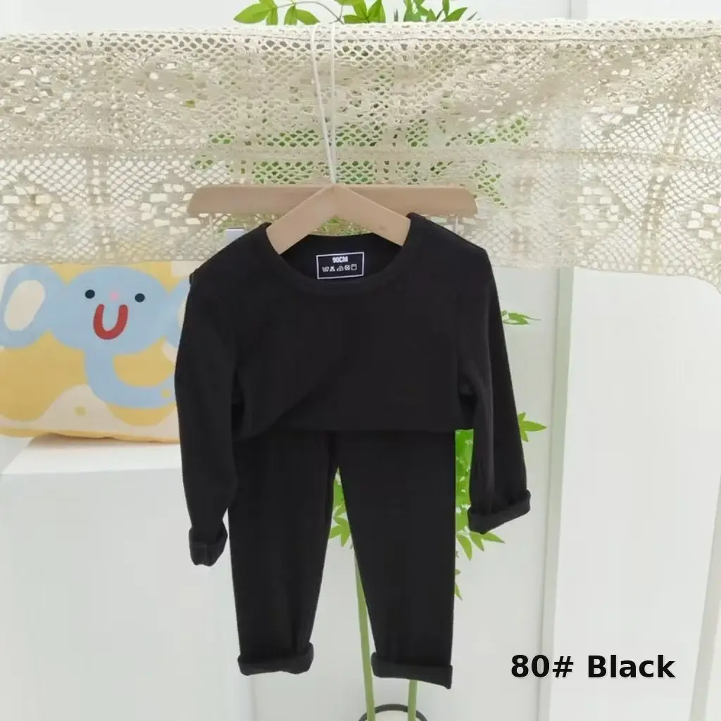 Girls Grey Thermal Pajama Set Autumn Winter Base — feature 16
