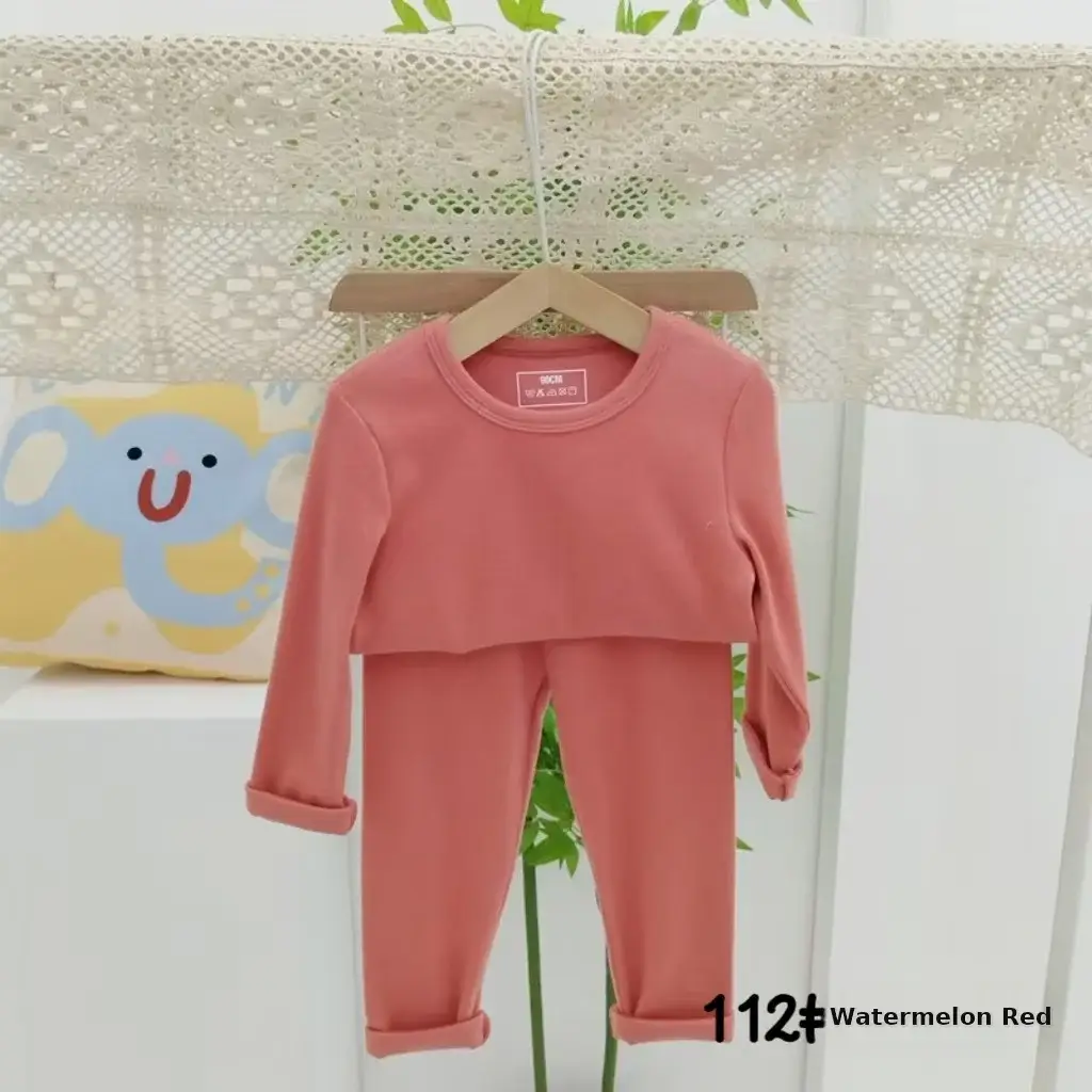 Girls Grey Thermal Pajama Set Autumn Winter Base — feature 28