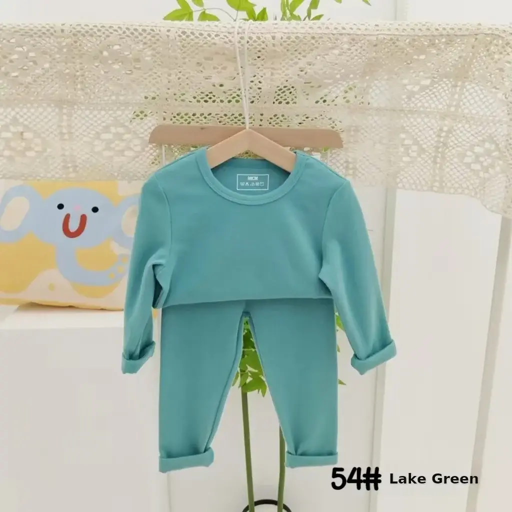 Girls Grey Thermal Pajama Set Autumn Winter Base — feature 30