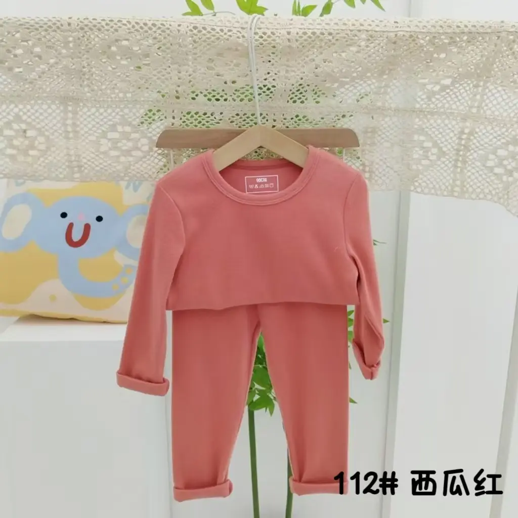 Girls Grey Thermal Pajama Set Autumn Winter Base