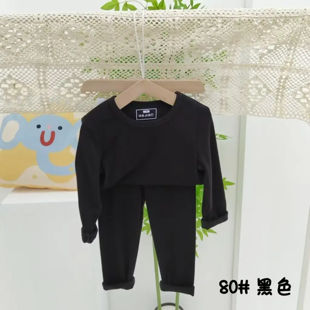 Girls Grey Thermal Pajama Set Autumn Winter Base