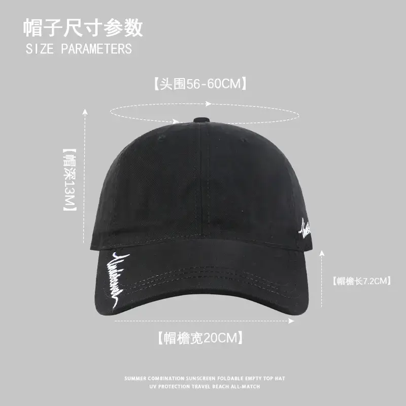 Women Black Baseball Cap with Sunscreen & Distinctive Design - Image 7