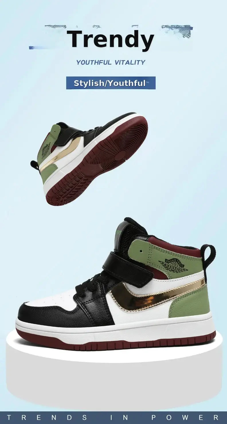Children's Waterproof Leather Sneakers All-Match 2024 — feature 1