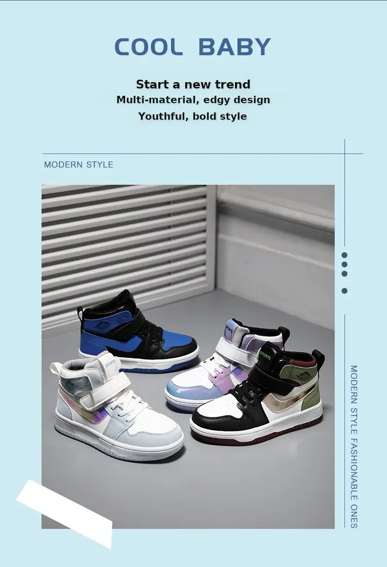 Children's Waterproof Leather Sneakers All-Match 2024 — feature 2