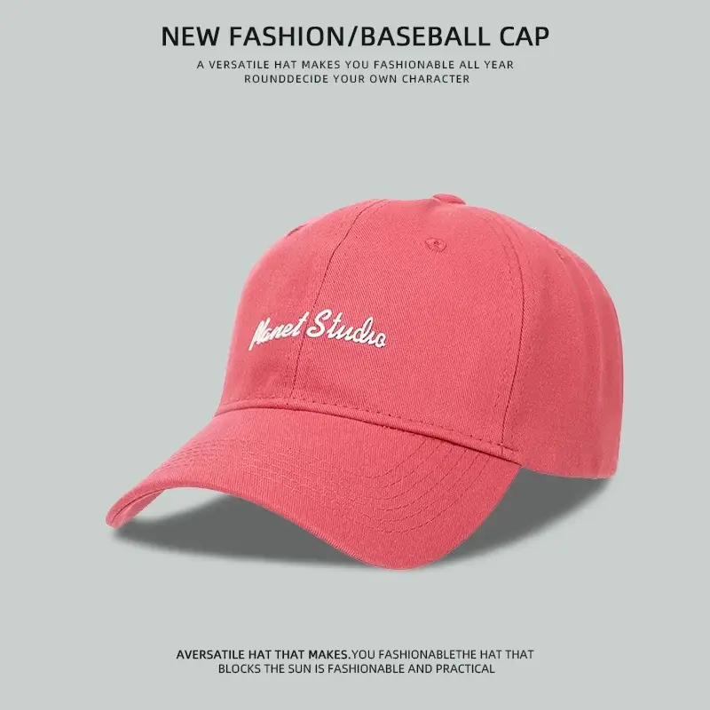 Pink Embroidered Baseball Cap for Women Men - Image 6