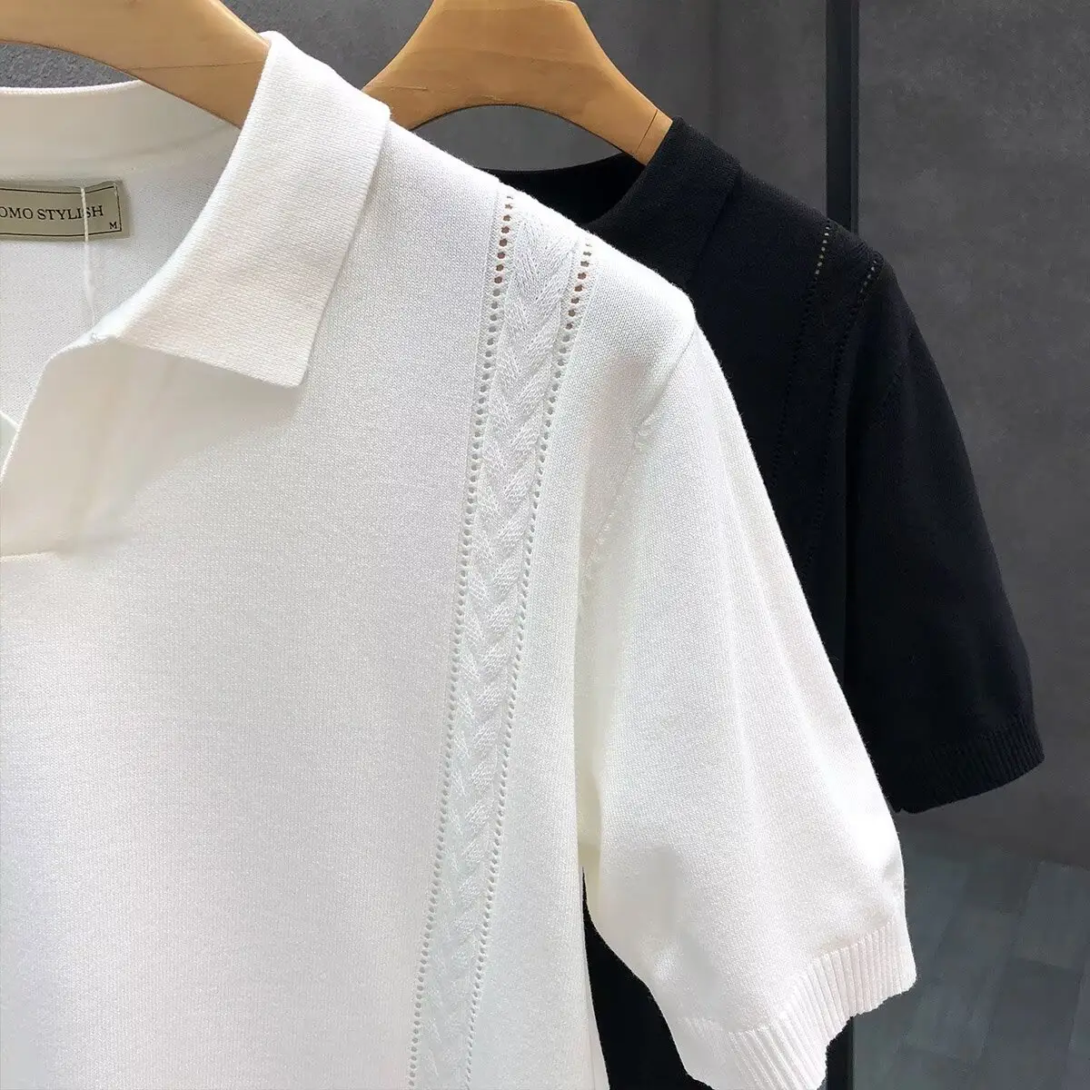 Men White Ice Silk Half Sleeve T-Shirt