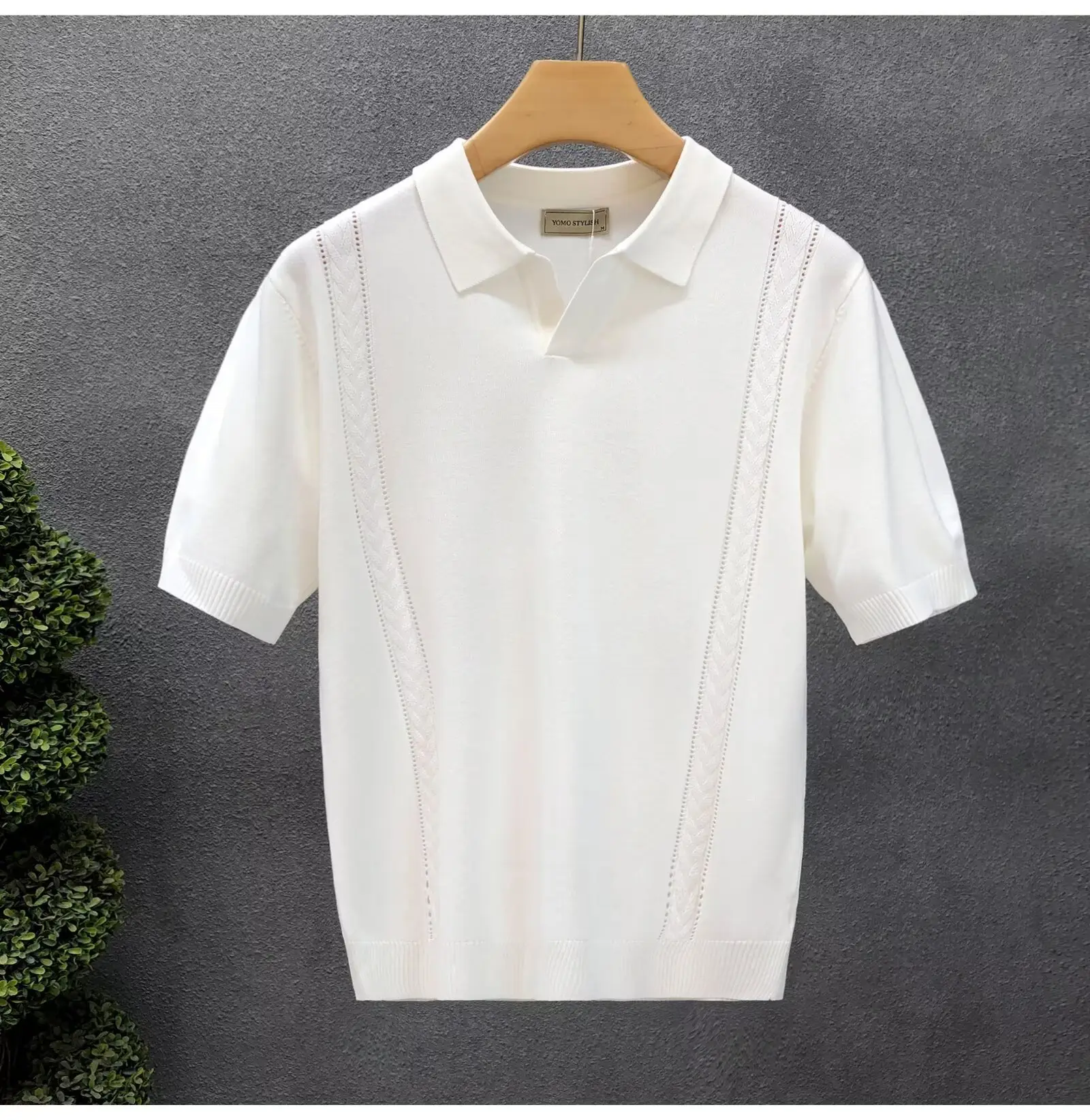 Men White Ice Silk Half Sleeve T-Shirt — feature 6