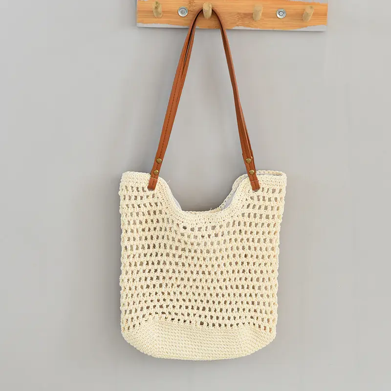 Cotton thread concave bag beige small size width 32 * height 32