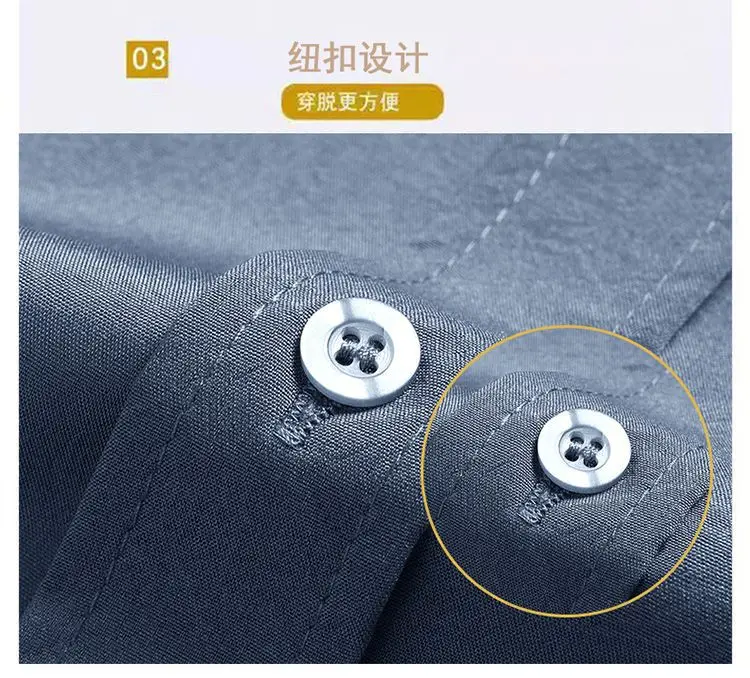 Middle-aged Men Ice Silk Long Sleeve Shirt Grey — feature 3