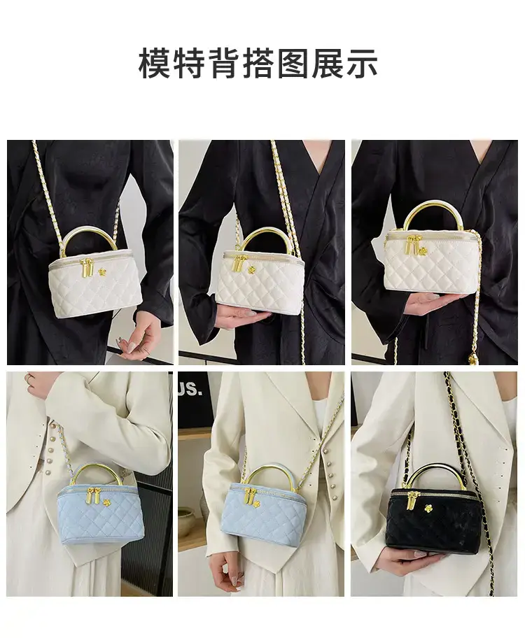 Black Rhombic Chain Shoulder Bag for Women — feature 21