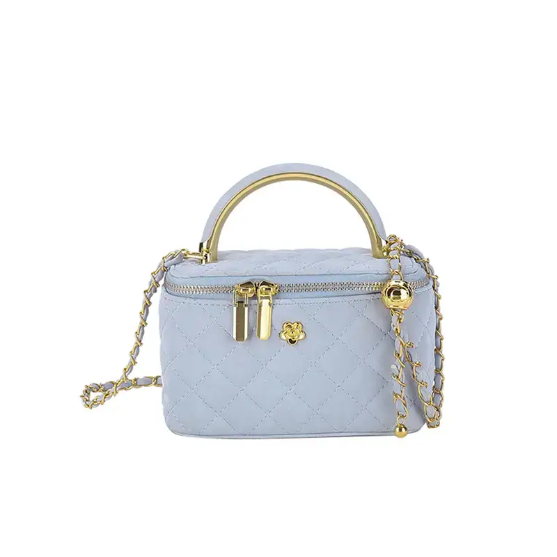 Black Rhombic Chain Shoulder Bag for Women