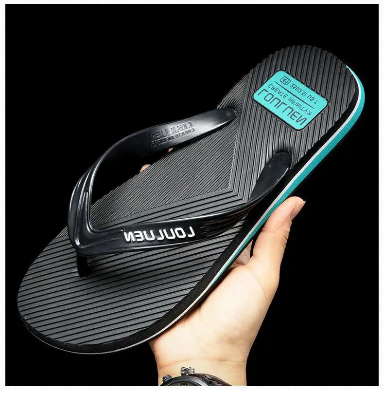 Fujian manufacturers summer men's flip-flops non-slip clip feet outdoor leisure beach sandals and slippers fashion Korean trend — feature 1