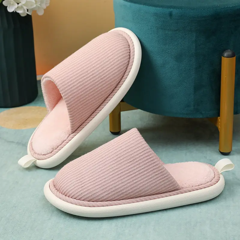 Cotton Slippers for Women, High-Heeled, Home Use, Autumn and Winter, Eva, Warm, Thick-Soled, Non-Slip, Men's Home Slippers, Portable Slippers
