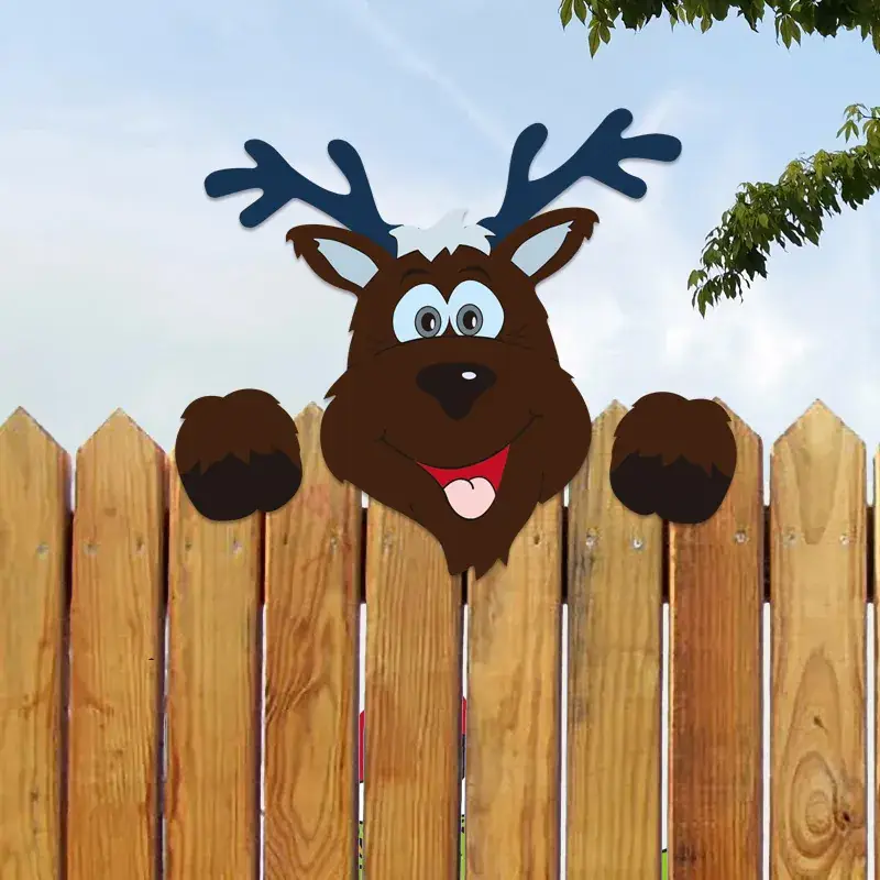 Grinch Peeping Christmas Decor on Fence - Image 4