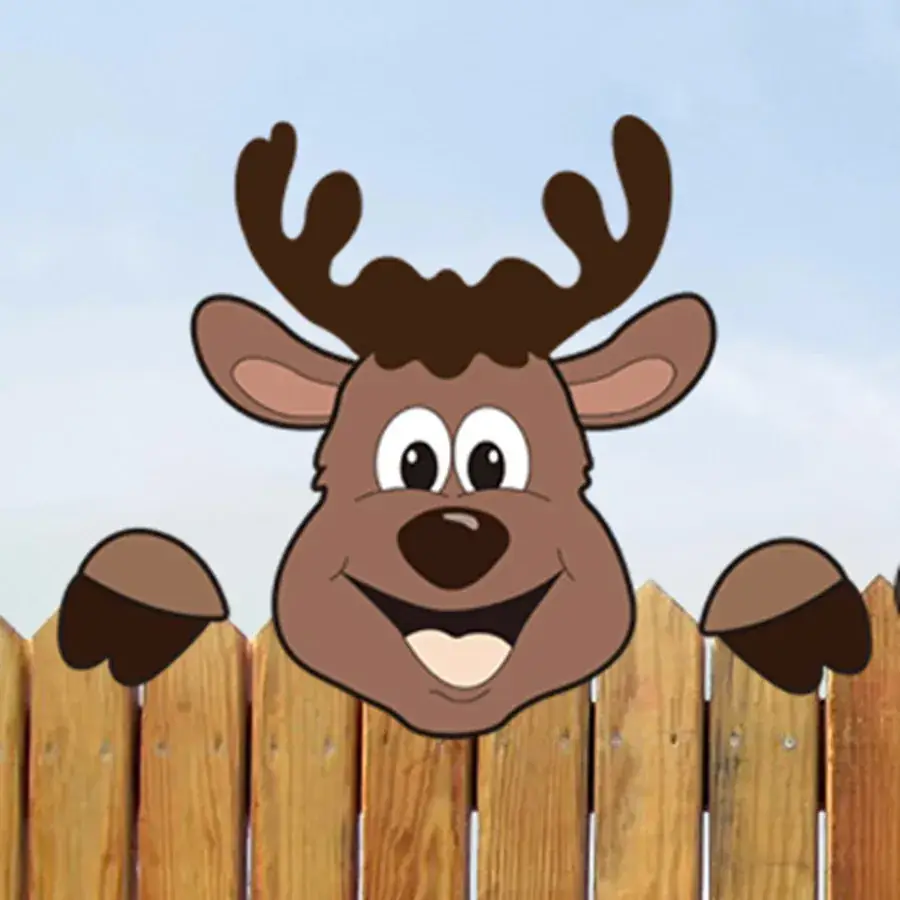 Grinch Peeping Christmas Decor on Fence - Image 5