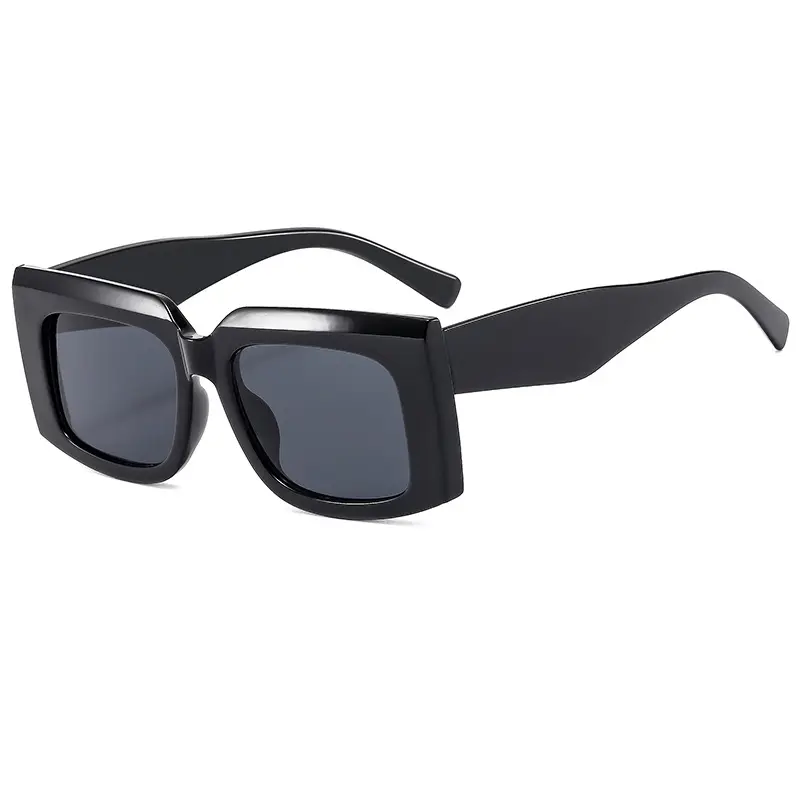 Men's Wide Leg Thick Frame Sunglasses Brown Yellow