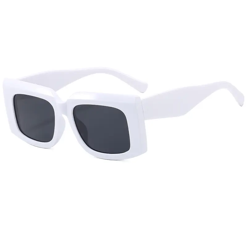 Men's Wide Leg Thick Frame Sunglasses Brown Yellow - Image 2