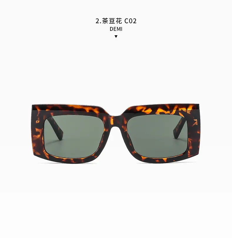 Men's Wide Leg Thick Frame Sunglasses Brown Yellow β feature 12