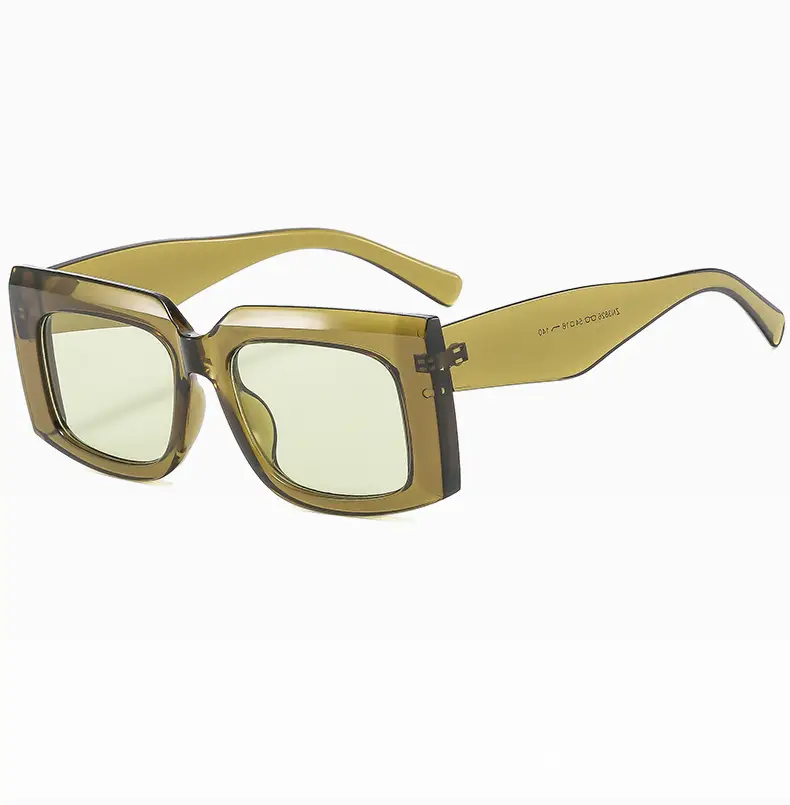 Men's Wide Leg Thick Frame Sunglasses Brown Yellow β feature 15
